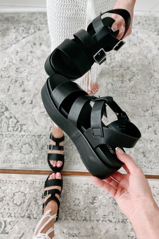 zwart wegdrijvende plateausandalen NanaMacs HPTT4016
