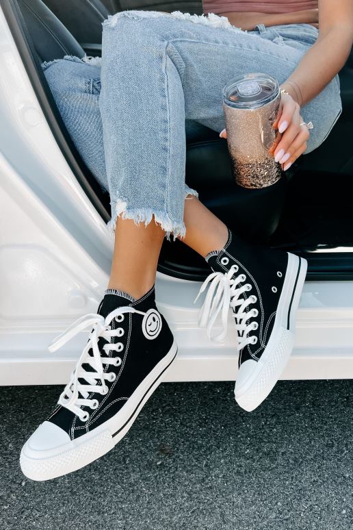 zwart overtuig uzelf van hoge canvas sneakers NanaMacs HPTT4050