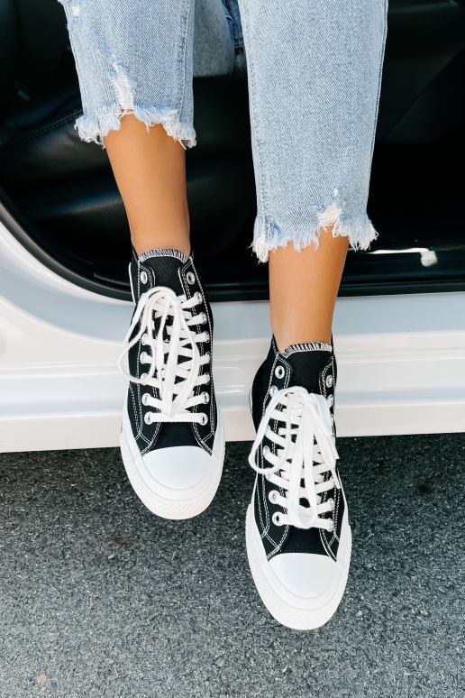 zwart overtuig uzelf van hoge canvas sneakers NanaMacs HPTT4050