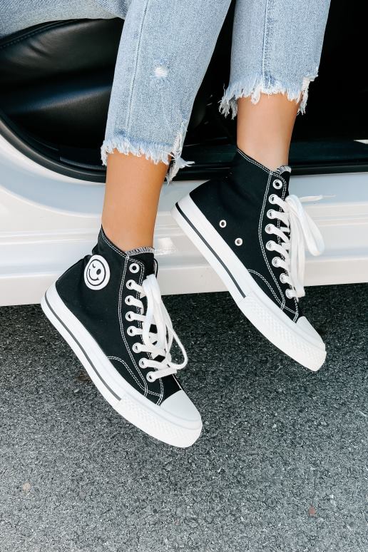 zwart overtuig uzelf van hoge canvas sneakers NanaMacs HPTT4050