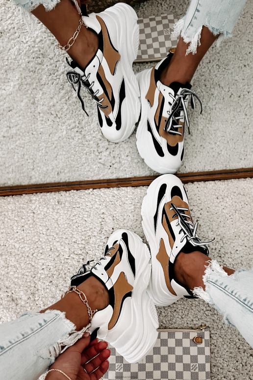 zwart/wit/bruin trendtracker chunky dad sneakers NanaMacs HPTT4051