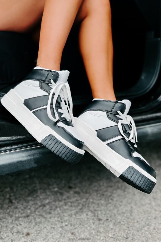 zwart wit matina hoge sneakers NanaMacs HPTT4044