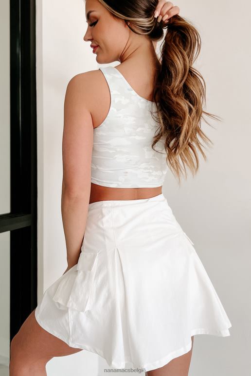 de nevel gewijd aan fitness asymmetrische camo actieve top NanaMacs HPTT1162