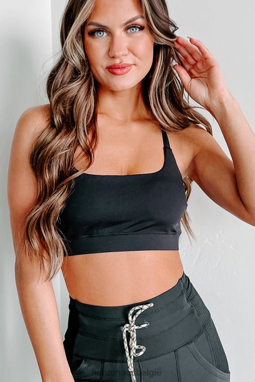 zwart toenemende weerstand kriskras activewear top NanaMacs HPTT609