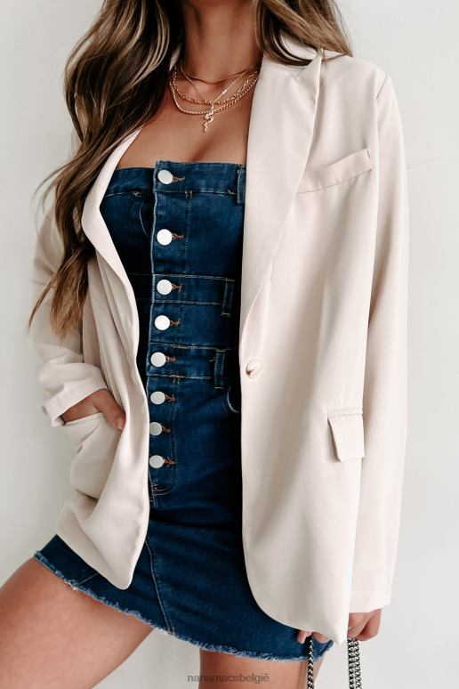 beige controlerend belang oversized blazer NanaMacs HPTT3618