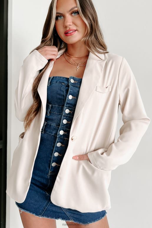 beige controlerend belang oversized blazer NanaMacs HPTT3618