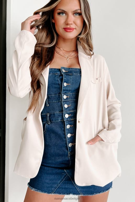 beige controlerend belang oversized blazer NanaMacs HPTT3618