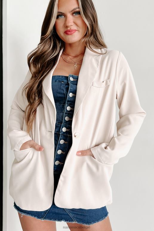 beige controlerend belang oversized blazer NanaMacs HPTT3618