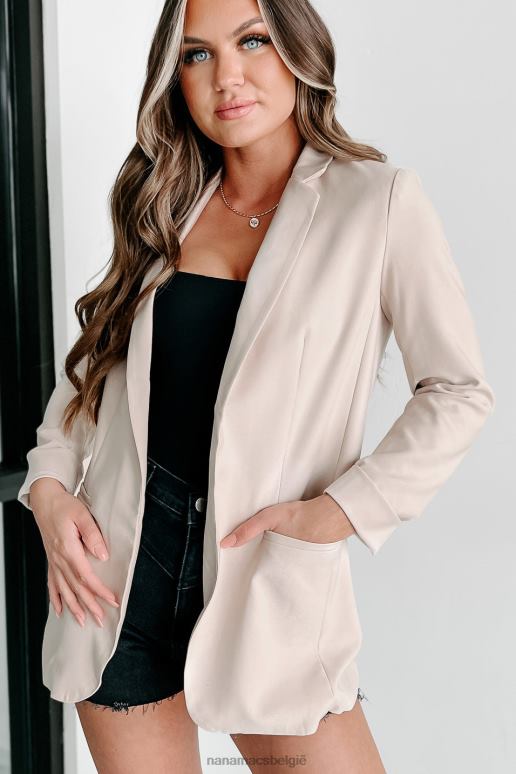 beige op de klok oversized blazer NanaMacs HPTT3622
