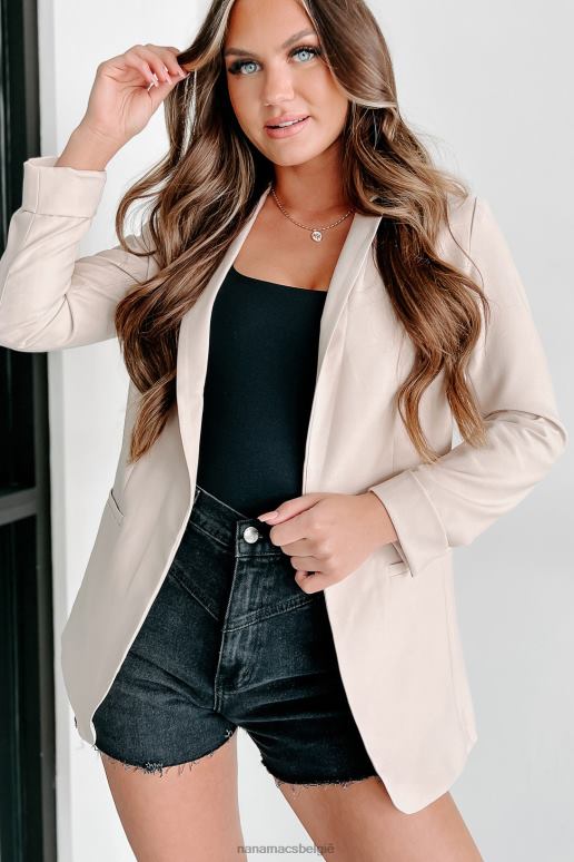 beige op de klok oversized blazer NanaMacs HPTT3622