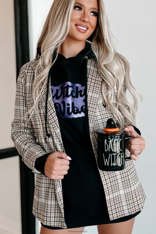 bruine plaid chique statement geruite blazer NanaMacs HPTT3636