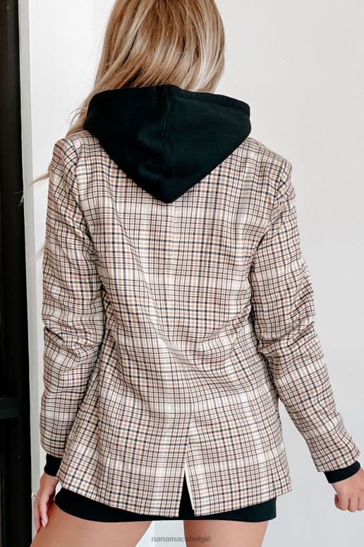bruine plaid chique statement geruite blazer NanaMacs HPTT3636