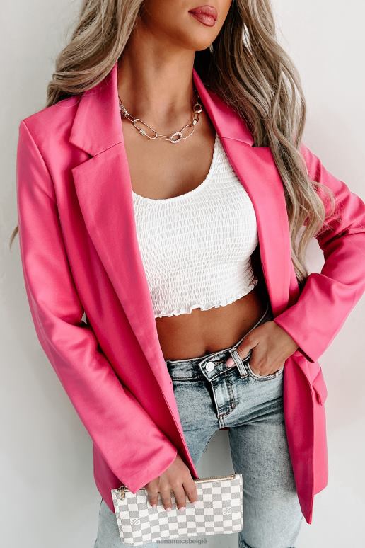 felroze money move blazer met enkele knoop NanaMacs HPTT3624