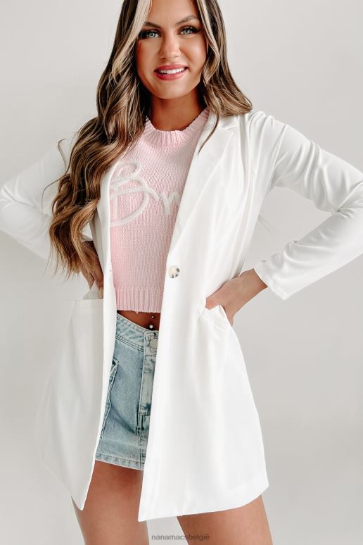 gebroken wit volgende op de agenda longline blazer NanaMacs HPTT3611