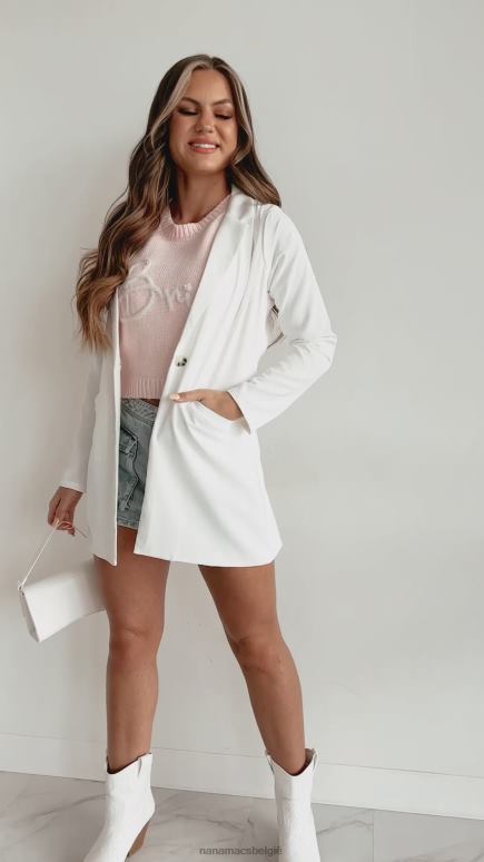 gebroken wit volgende op de agenda longline blazer NanaMacs HPTT3611