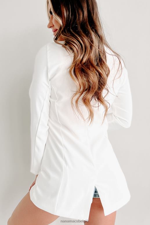 gebroken wit volgende op de agenda longline blazer NanaMacs HPTT3611