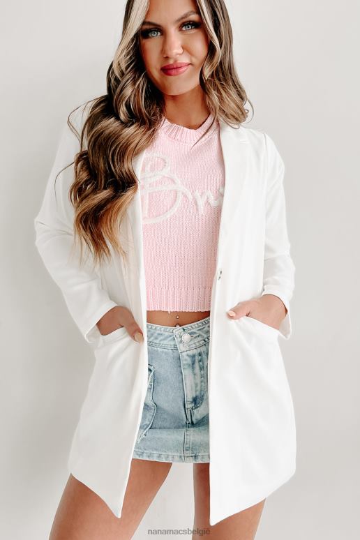 gebroken wit volgende op de agenda longline blazer NanaMacs HPTT3611