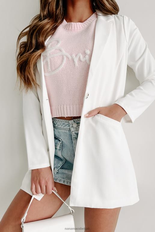 gebroken wit volgende op de agenda longline blazer NanaMacs HPTT3611