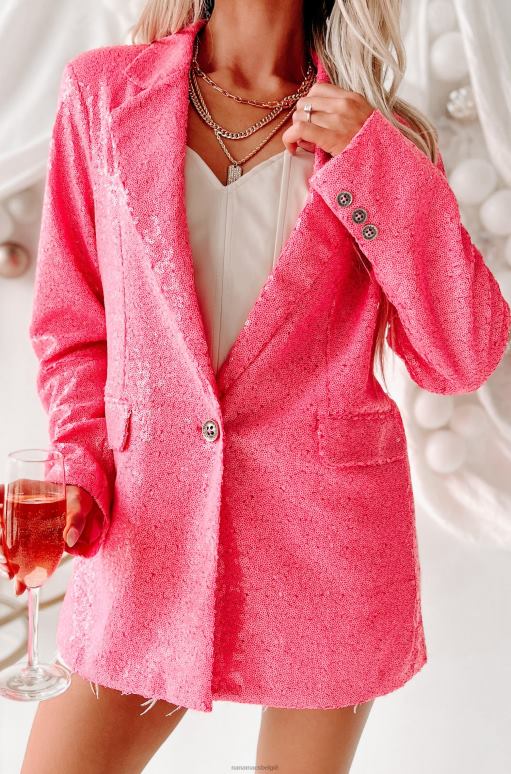 roze let's go party pailletten blazer NanaMacs HPTT3631