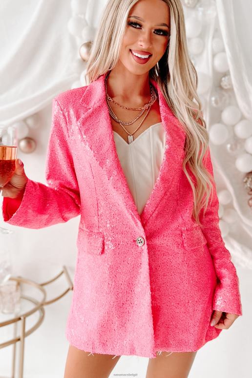 roze let's go party pailletten blazer NanaMacs HPTT3631