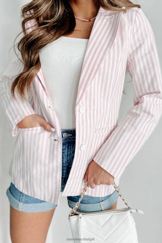 roze ze past bij een gestreepte blazer NanaMacs HPTT3625
