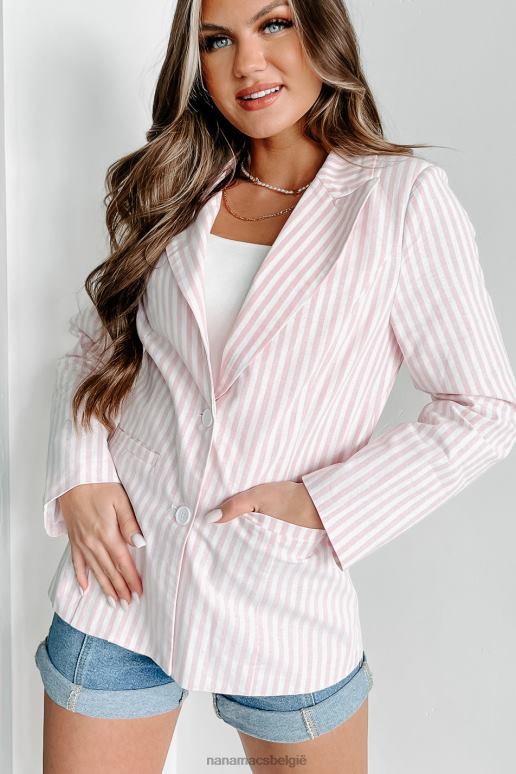 roze ze past bij een gestreepte blazer NanaMacs HPTT3625