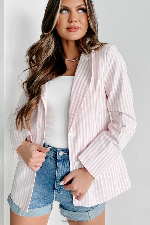 roze ze past bij een gestreepte blazer NanaMacs HPTT3625