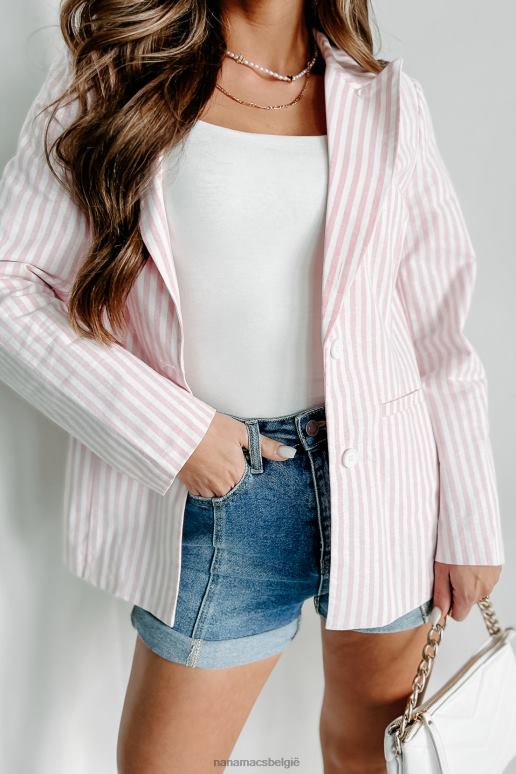 roze ze past bij een gestreepte blazer NanaMacs HPTT3625