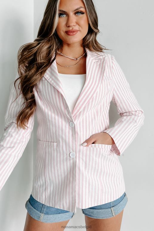 roze ze past bij een gestreepte blazer NanaMacs HPTT3625
