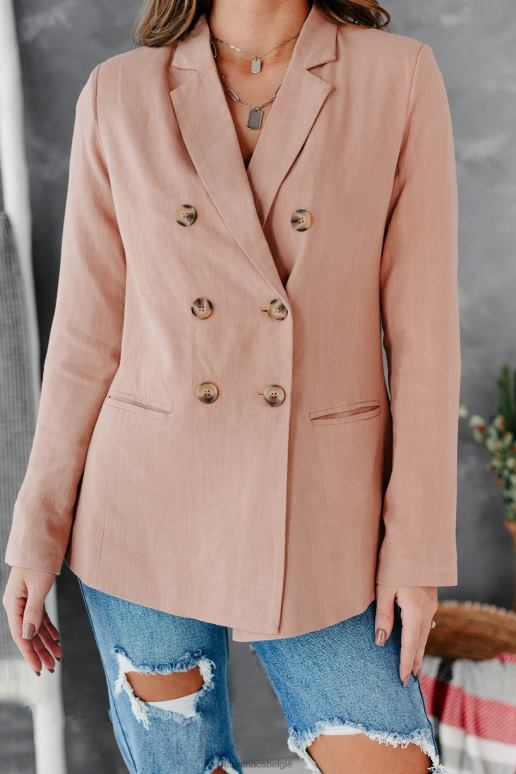 stoffig roze office lieverd linnen blazer NanaMacs HPTT3639