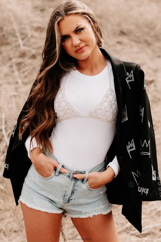 zwart heersend als een koningin met strass-detailblazer NanaMacs HPTT3615