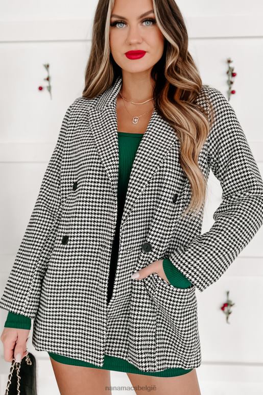 zwart pinky promises pied-de-poule blazer NanaMacs HPTT3640