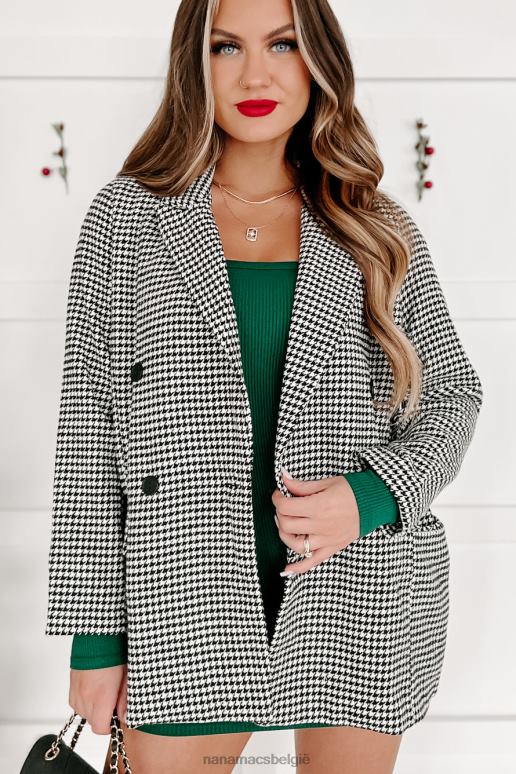 zwart pinky promises pied-de-poule blazer NanaMacs HPTT3640