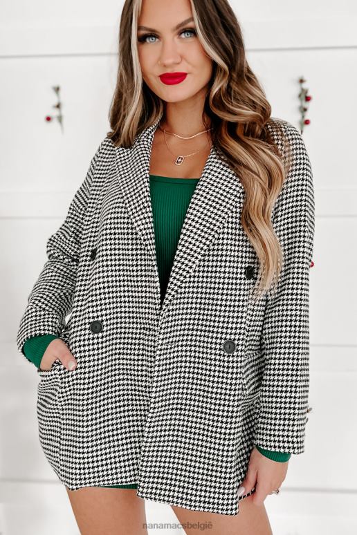 zwart pinky promises pied-de-poule blazer NanaMacs HPTT3640