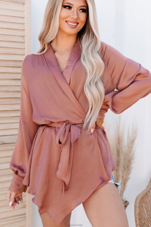 mauve momenten van succes satijnen wikkeltop NanaMacs HPTT1707