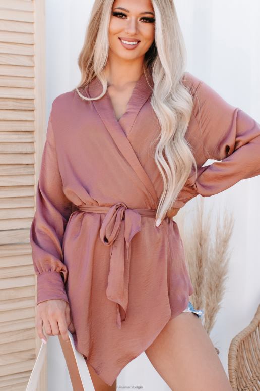 mauve momenten van succes satijnen wikkeltop NanaMacs HPTT1707