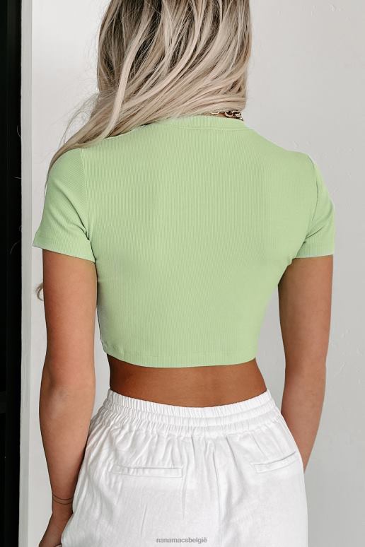 groente geribbeld crop-t-shirt met vergeten herinneringen NanaMacs HPTT571