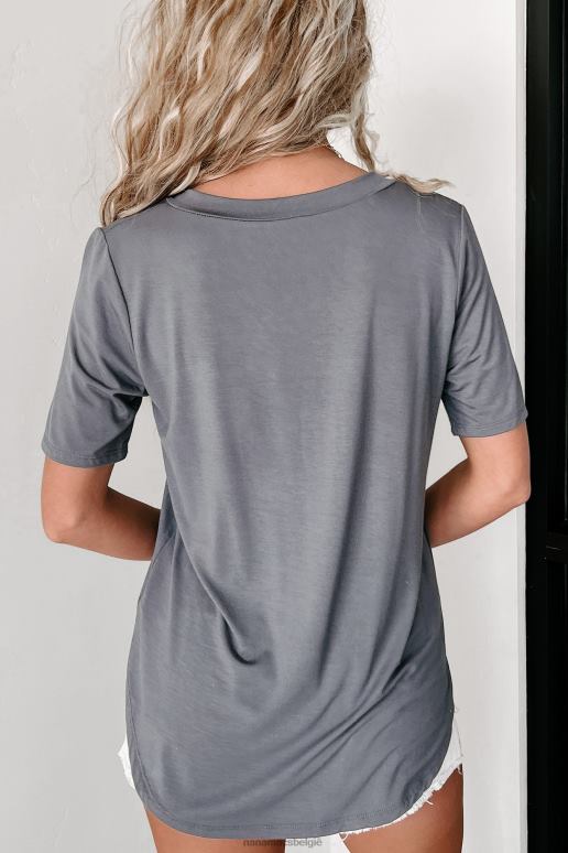 houtskool T-shirt met v-hals NanaMacs HPTT560