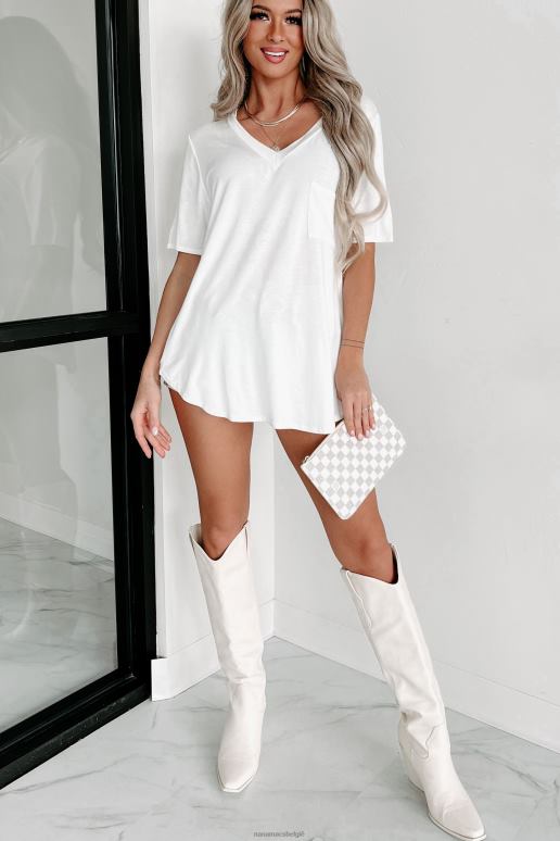 ivoor T-shirt met v-hals NanaMacs HPTT620