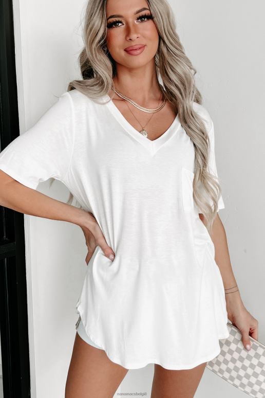 ivoor T-shirt met v-hals NanaMacs HPTT620