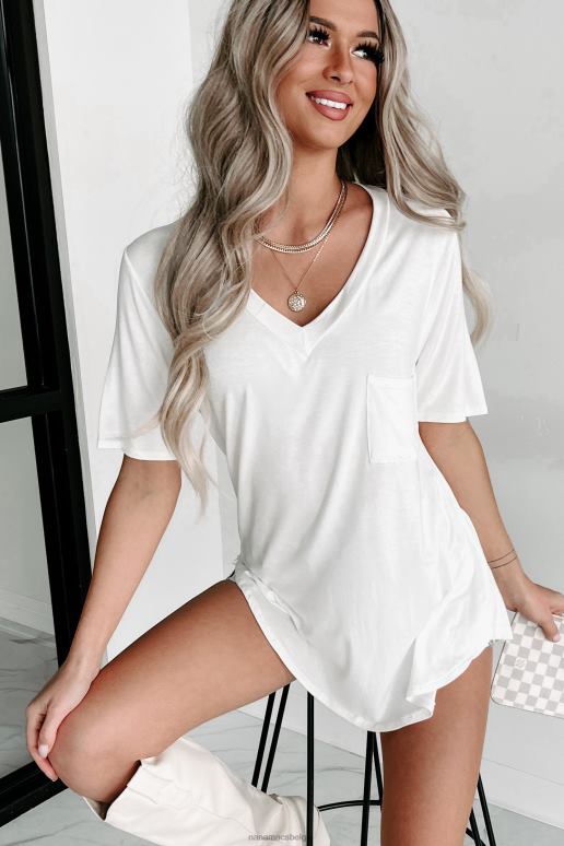 ivoor T-shirt met v-hals NanaMacs HPTT620