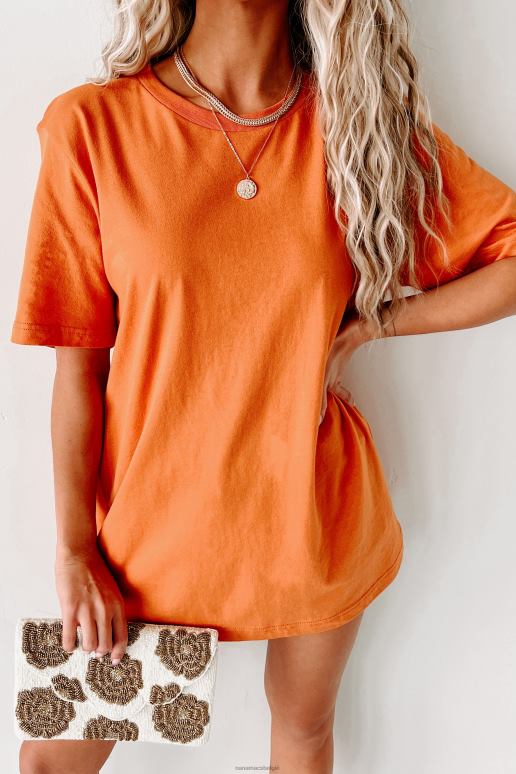 oranje basic t-shirt met korte mouwen NanaMacs HPTT701