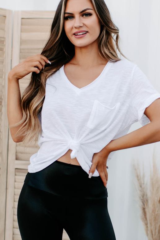 wit herinneringen achtervolgen T-shirt met v-hals NanaMacs HPTT717