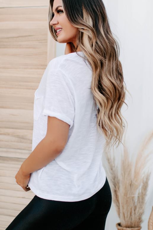 wit herinneringen achtervolgen T-shirt met v-hals NanaMacs HPTT717