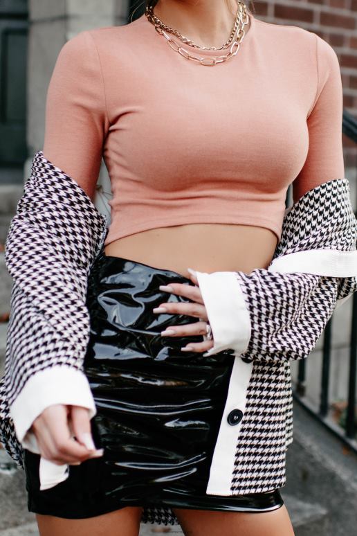 Roest naadloze overgangstop met lange mouwen NanaMacs HPTT723