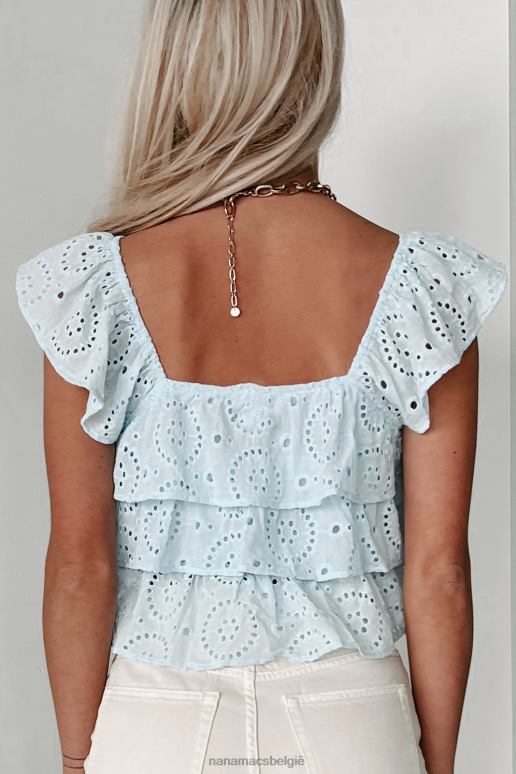 blauw onderdeel van my charm gelaagde top met oogjes NanaMacs HPTT923