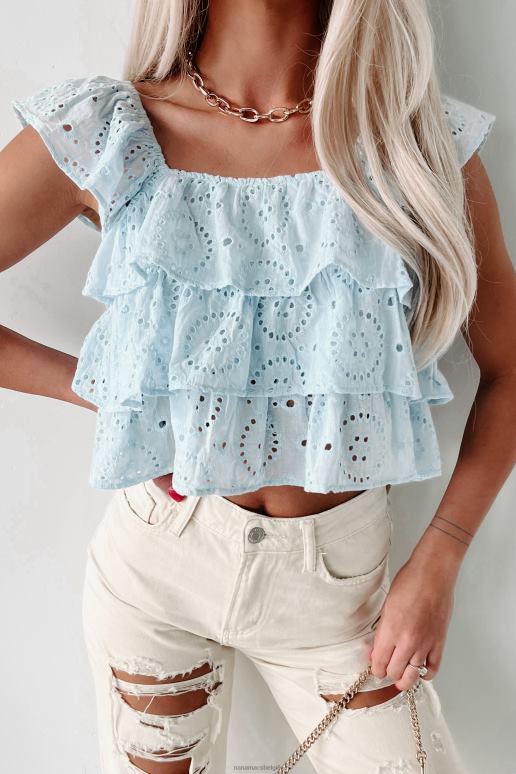 blauw onderdeel van my charm gelaagde top met oogjes NanaMacs HPTT923