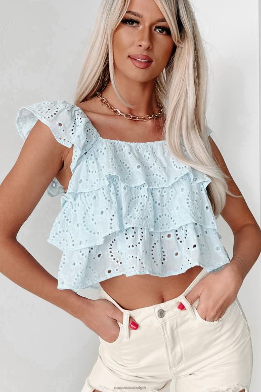 blauw onderdeel van my charm gelaagde top met oogjes NanaMacs HPTT923