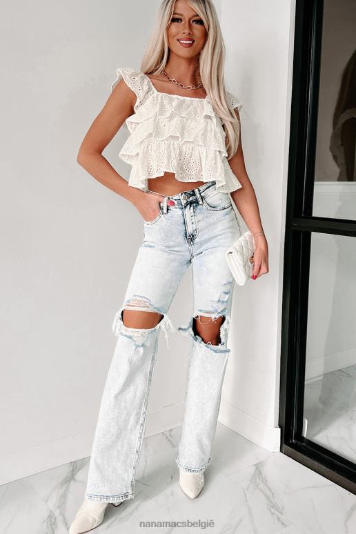 gebroken wit onderdeel van my charm gelaagde top met oogjes NanaMacs HPTT924