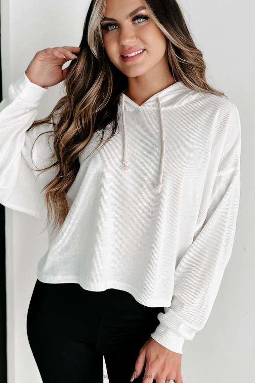 gebroken wit wafeltop met capuchon NanaMacs HPTT658